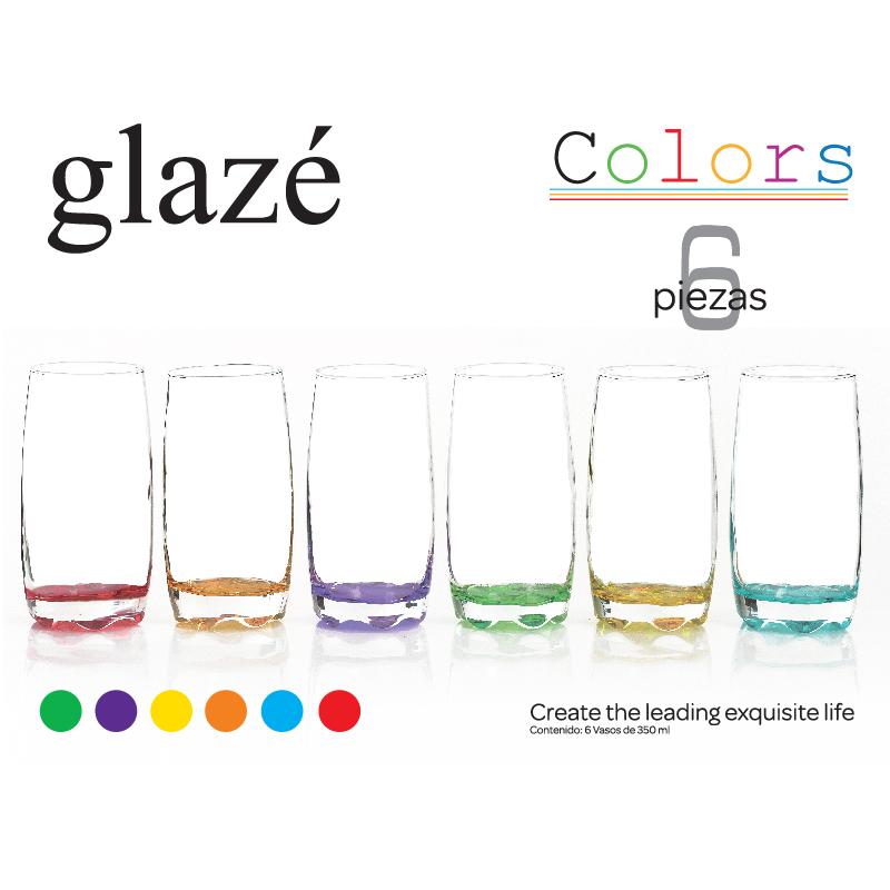 Juego de Vasos de Vidrio Glaze 6 Piezas