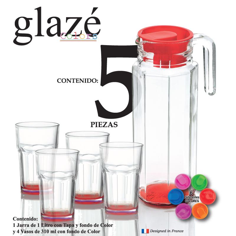 Juego de Vasos de Vidrio Glaze 6 Piezas