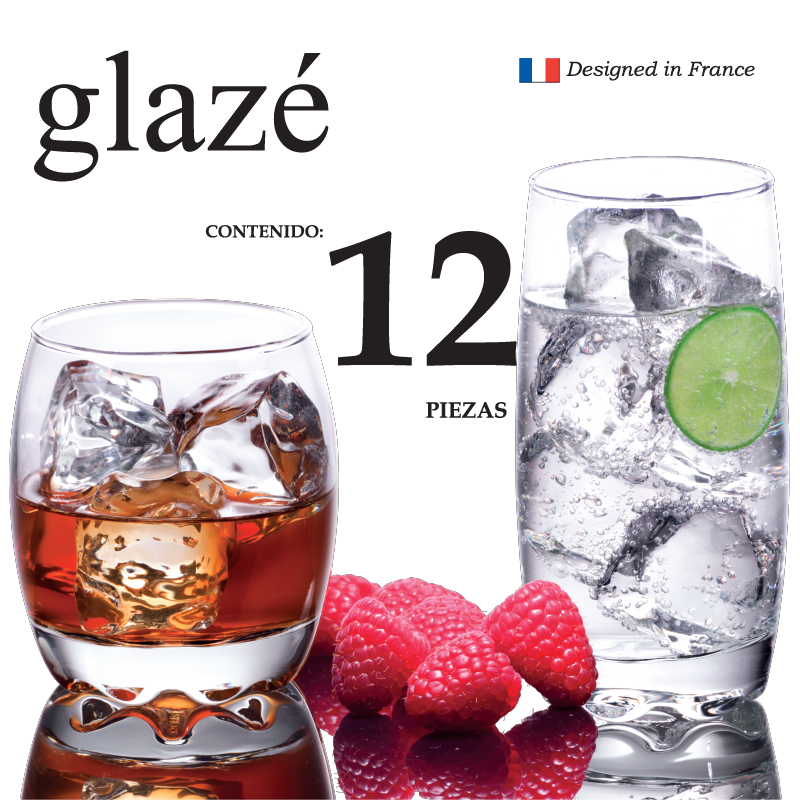 Juego de Vasos de Vidrio Glaze 6 Piezas